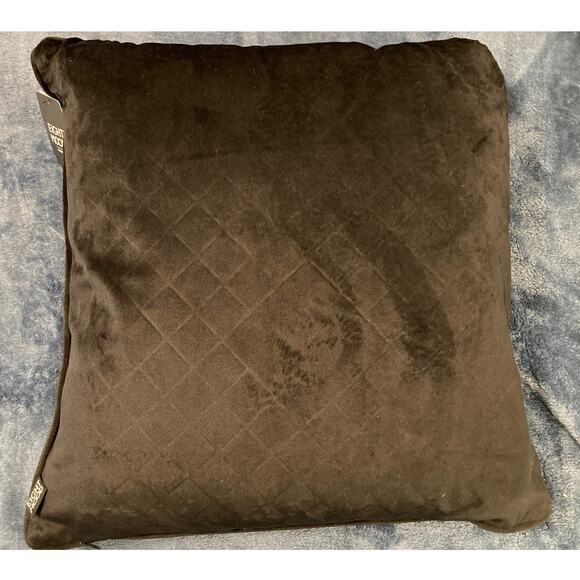 Eight Mood Sweden Calibri Embroidered Floral Throw Pillow 18"x18" in Black NWT - Picture 2 of 6